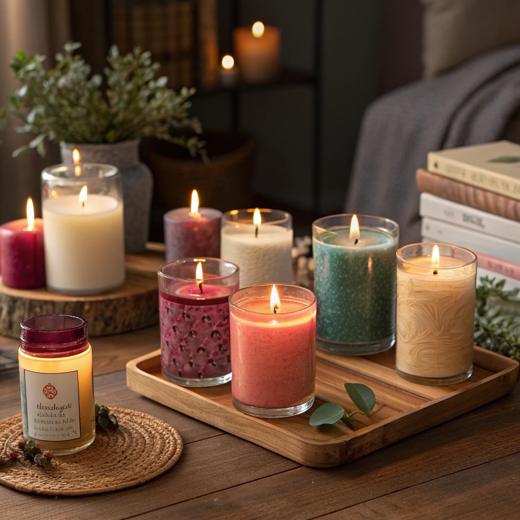 Ljus på köksbord med kaffe